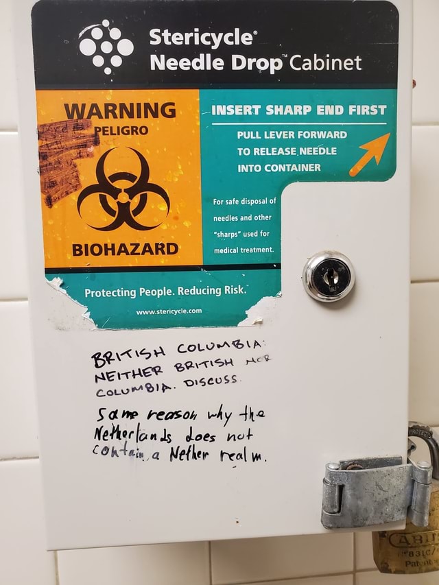 " Stericycle' Needle Drop ELIGRO BIOHAZARD Protecting People