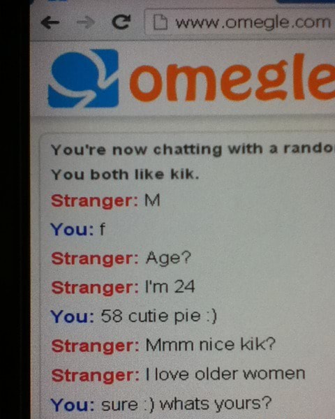 Omegle older women on Females, what