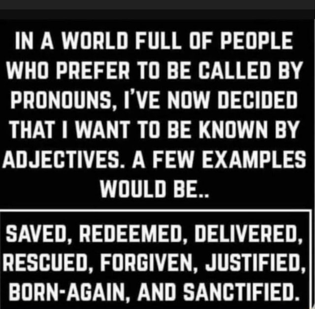 IN A WORLD FULL OF PEOPLE WHO PREFER BE CALLED BY PRONOUNS, I'VE NOW ...