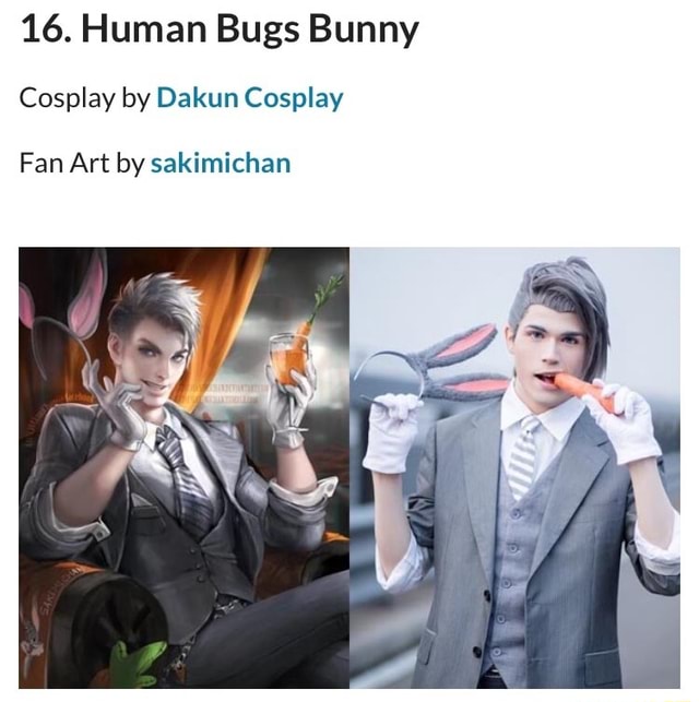 16. Human Bugs Bunny Cosplay by Dakun Cosplay Fan Art by sakimichan - )