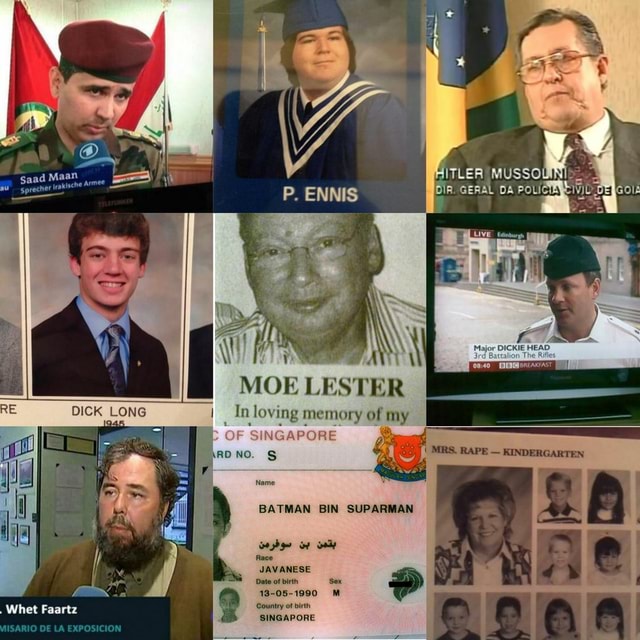 MOE LESTER _ In loving memory of my )F SINGAPORE Name BATMAN BIN SUPARMAN JAVANESE Date of birth