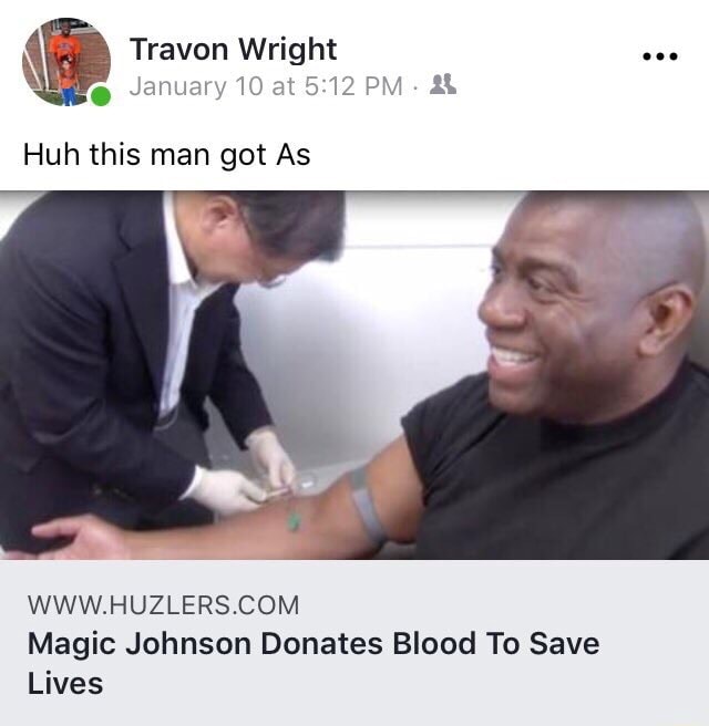 Magic Johnson Donates Blood To Save Lives