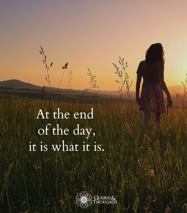 At the end of the day, it is what it is., Quotes