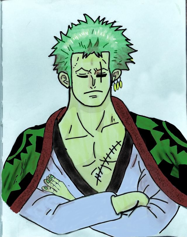 My First Drawing of Zoro Sensei ⚔️ - )