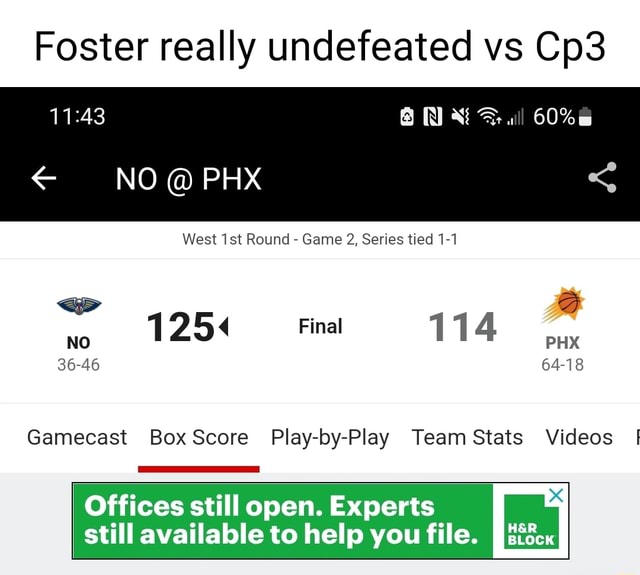 Foster Really Undefeated Vs NO PHX 60 West Ist Round Game 2 Series 