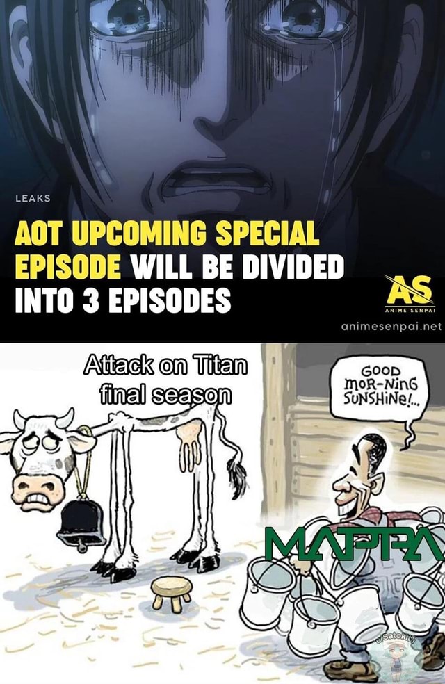 LEAKS AOT UPCOMING SPECIAL EPISODE WILL BE DIVIDED INTO 3 EPISODES RS ...