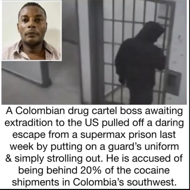 A Colombian drug cartel boss awaiting extradition to the US pulled off