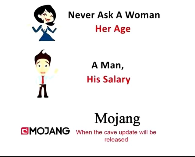 Never Ask A Woman NG Her Age A Man, His Salary Mojang SIMOJANG When the