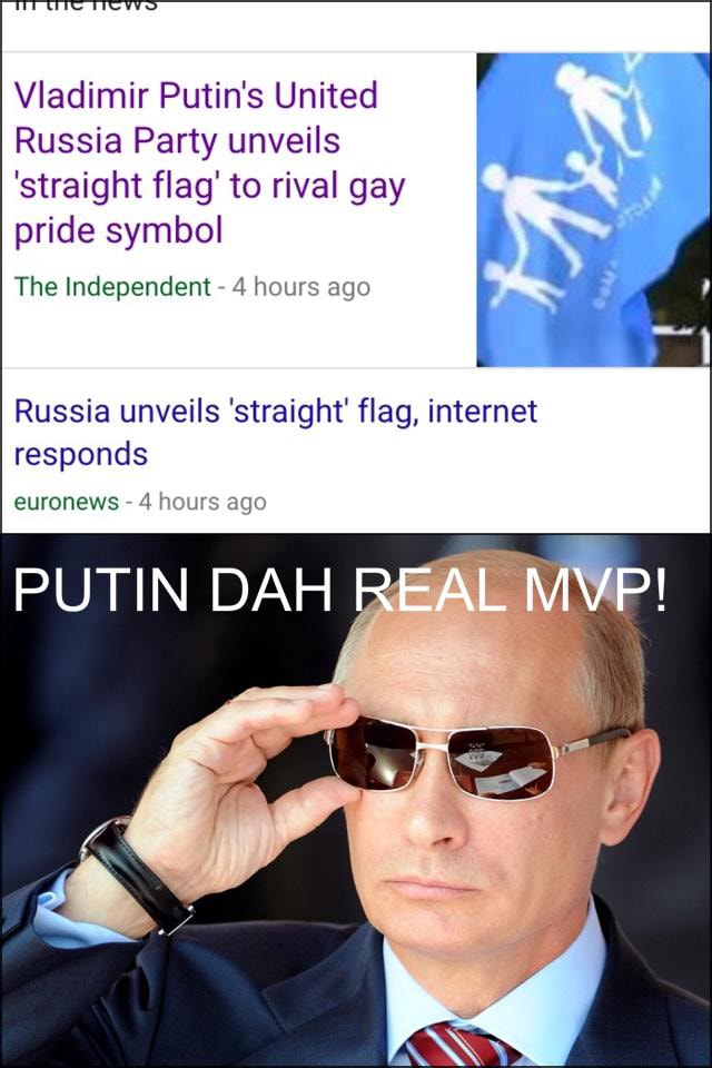 Vladimir Putin S United Russia Party Unveils Straight Flag To Rival Gay Pride Symbol The