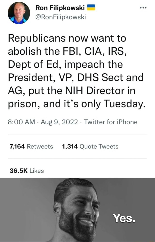 Ron Filipkowski @RonFilipkowski Republicans now want to abolish the FBI