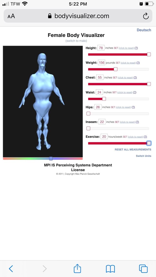 All TEW PM ae) AA Deutsch Female Body Visualizer (switch to male