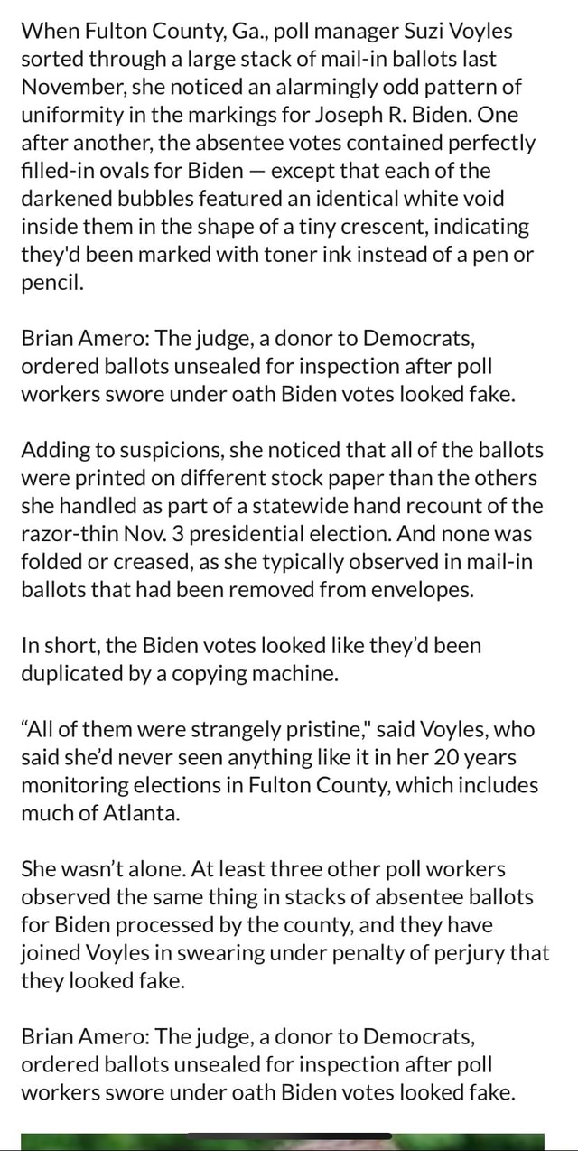 When Fulton County, Ga., poll manager Suzi Voyles sorted through a