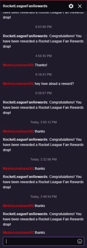 rocket league fan rewards drops