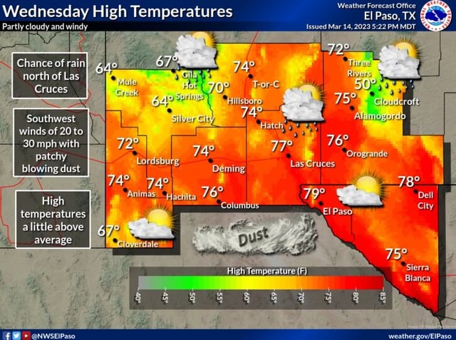 Weather Forecast Office Wednesday High Temperatures Paw. TX Issued Mar ...