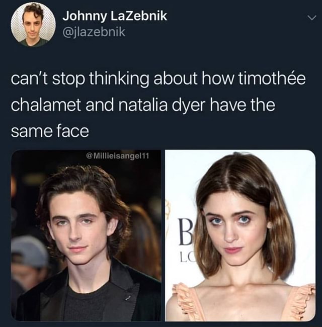 Can't stop thinking about how timothée chalamet and natalia dyer have ...