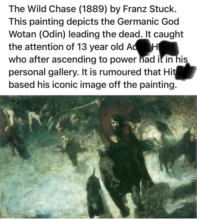 The Wild Chase (1889) by Franz Stuck. This painting depicts the