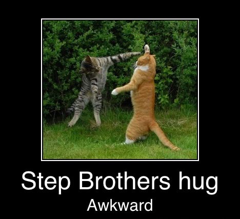 Step brothers awkward hug