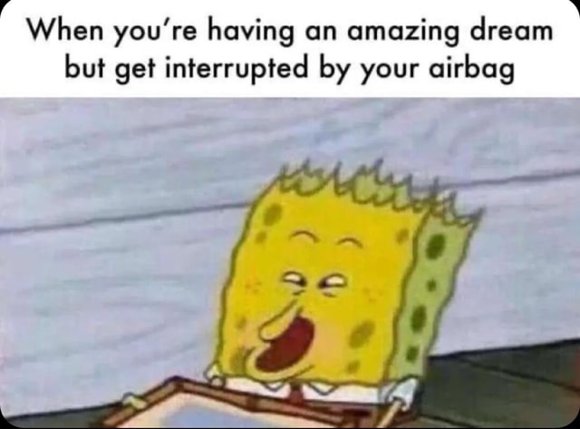 When You re Having An Amazing Dream But Get Interrupted By Your Airbag 