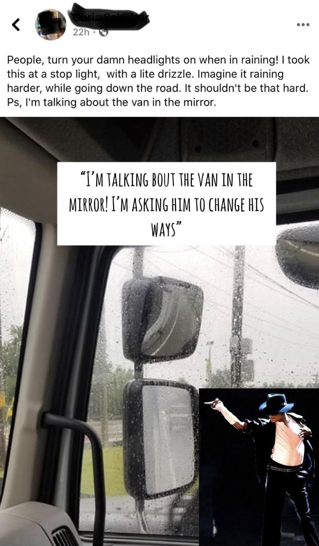 People, turn your damn headlights on when in raining! I took this at a