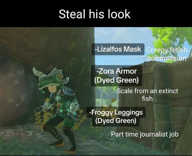 Steal his look -Lizalfos Mask Creepy fetish commission -Zora Armor ...