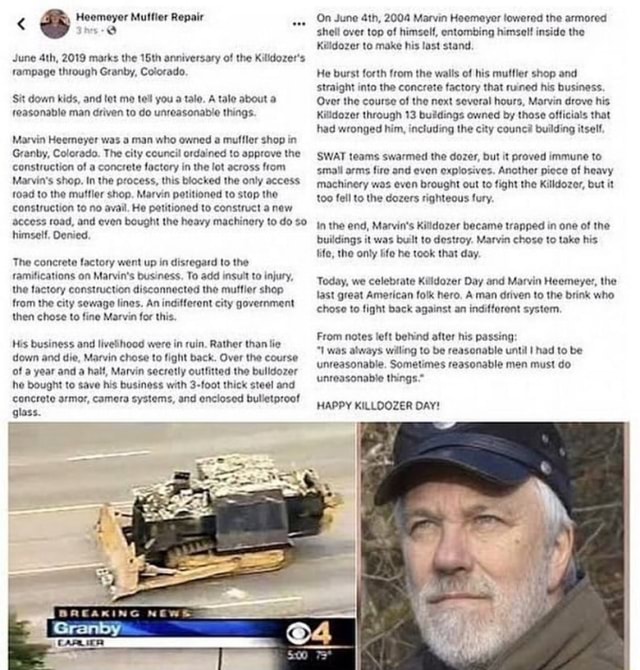 Heemeyer Muffler Repair ener June 4th, 2019 marks the 15th anniversary ...