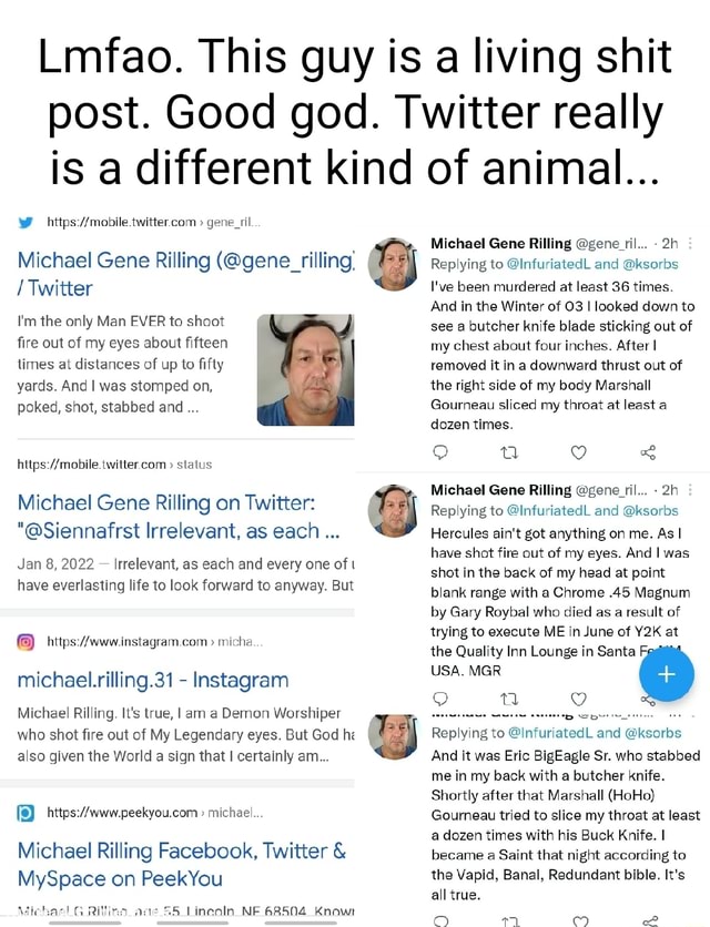 Lmfao. This guy is a living shit post. Good god. Twitter really is a ...