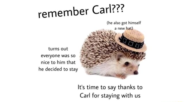 Remember Carl??? thanks to Carl for staying with us It's time to say ...