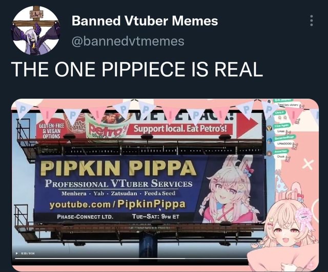 Ah Banned Vtuber Memes Bannedvtmemes The One Pippiece Is Real Pipkin