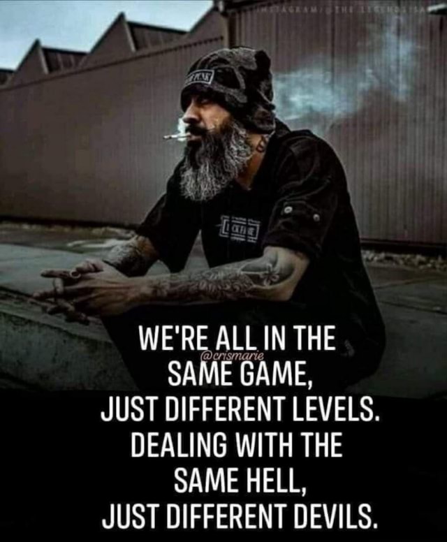 WE'RE ALL IN THE SAME GAME, JUST DIFFERENT LEVELS. DEALING WITH THE ...