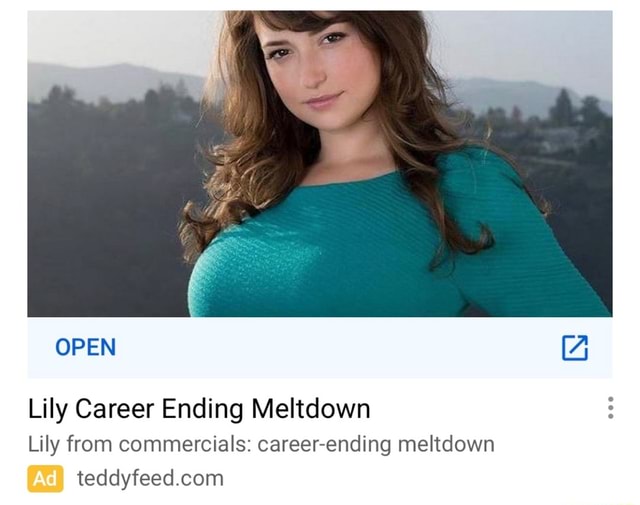 OPEN Lily Career Ending Meltdown Lily from commercials careerending