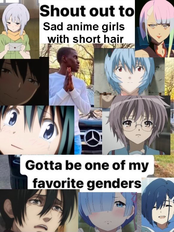 Shout out to Sad anime girls with short hair I Gotta be one of my ...