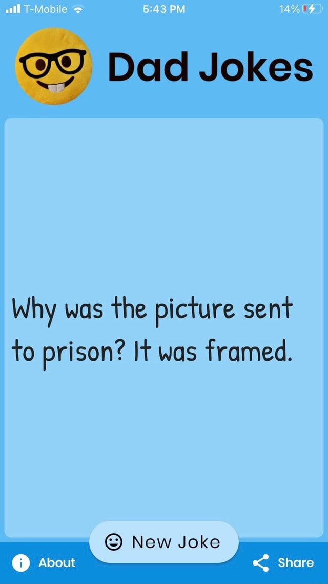 Mob PM Dad Jokes Why was the picture sent to prison? It was framed. New ...