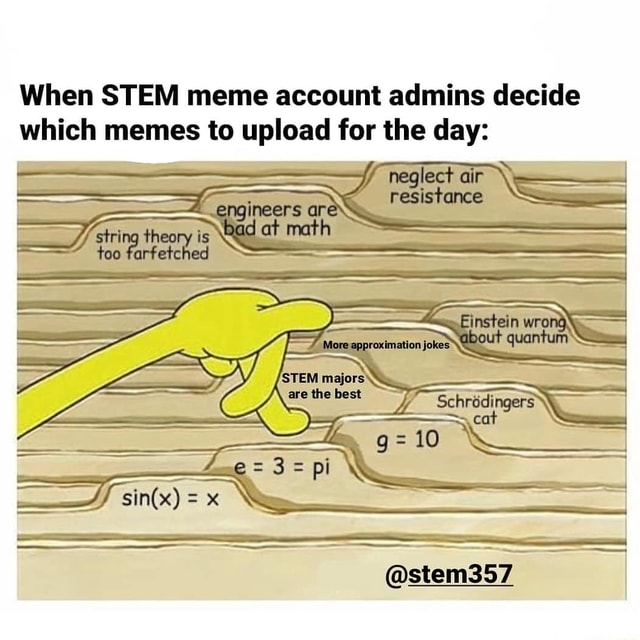 When STEM meme account admins decide which memes to upload for the day ...