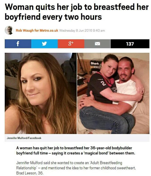 i quit my job to breastfeed my boyfriend