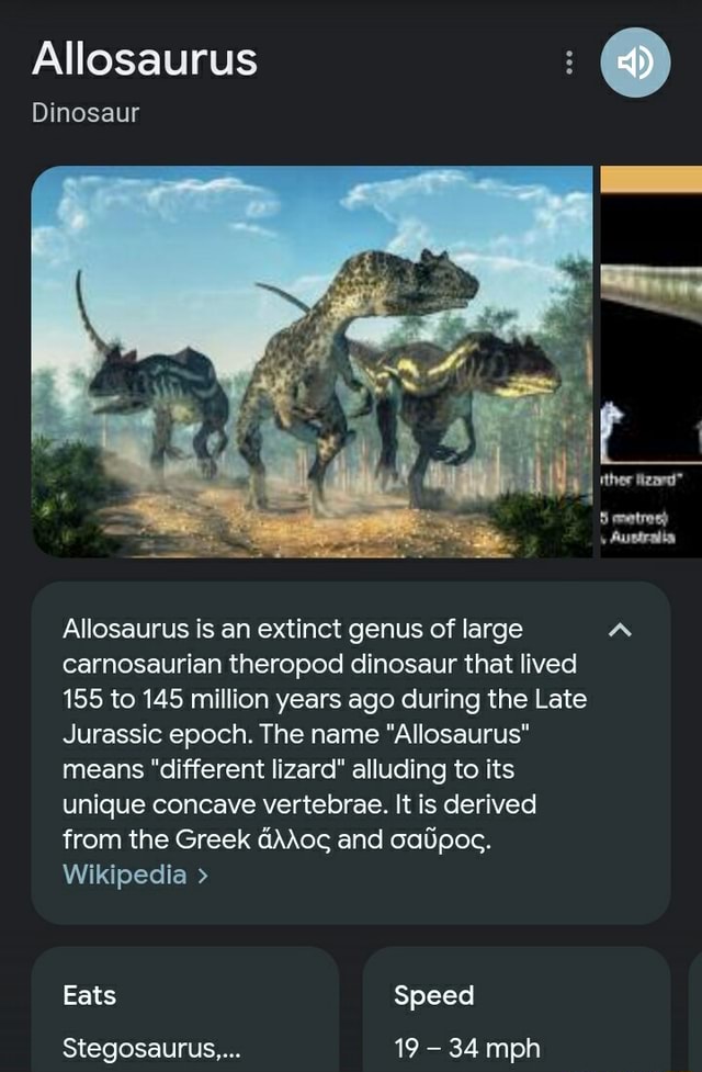 Allosaurus Dinosaur I Allosaurus Is An Extinct Genus Of Large 