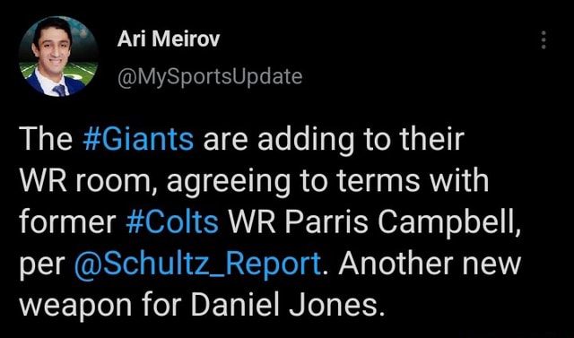 Ari Meirov @MySportsUpdate The #Giants Are Adding To Their WR Room ...