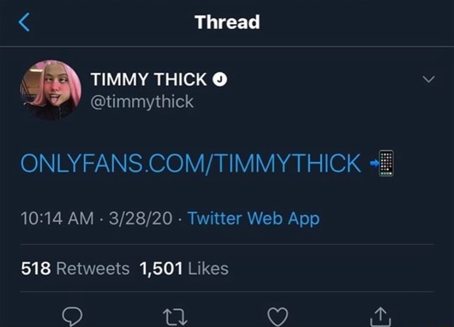 TA TIMMY THICK O e @timmythick ONLYFANS.COM/TIMMYTHICK 10:14 AM 3/28/20