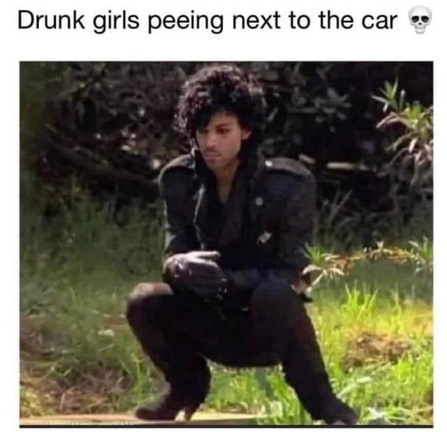 Drunk girls peeing next to the car WE - )