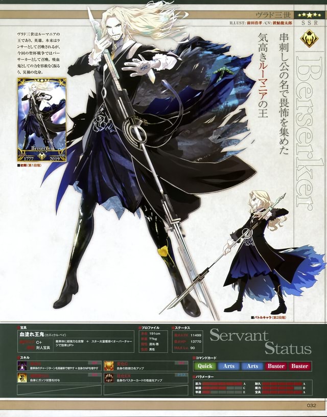 Vlad III (Lancer of Black) (Fate / Apocrypha) - Quick aa Avis Servant ...
