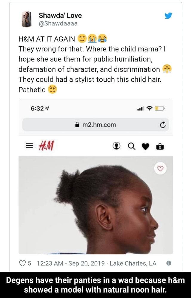 Degens have their panties in a wad because h&m showed a model with