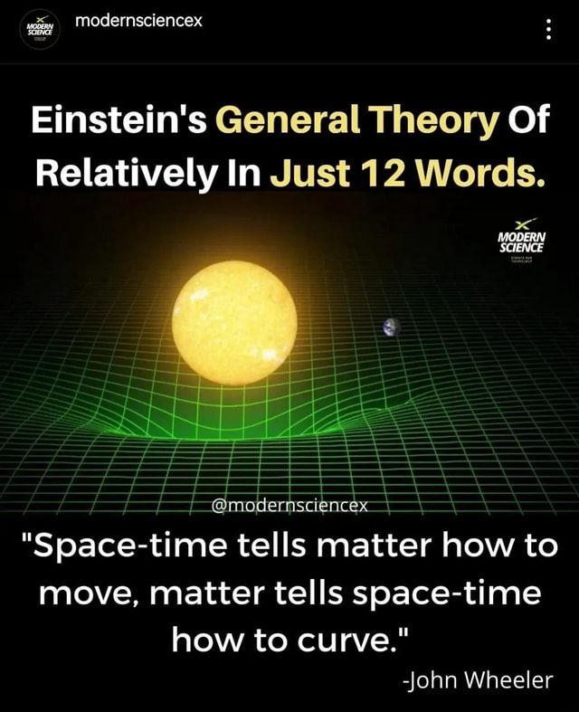 MOdernsciencex Einstein's General Theory Of Relatively In Just 12 Words ...