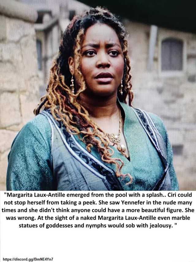 "Margarita LauxAntille emerged from the pool with a splash.. Ci could