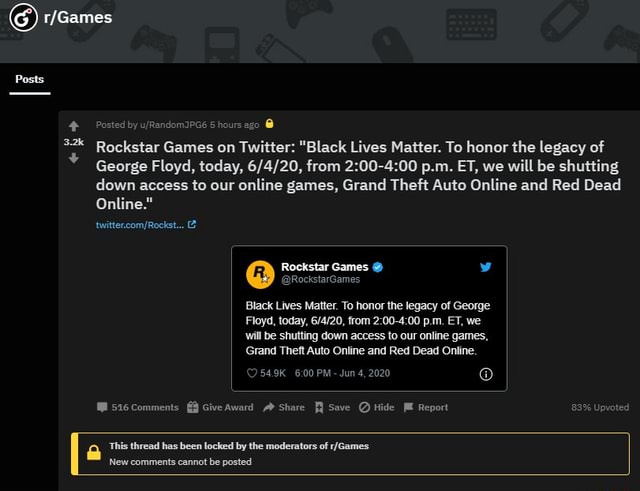 5 hi Rockstar Games on Twitter: "Black Lives Matter. To honor the