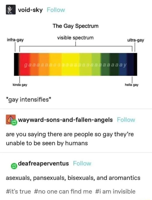 Voidsky I The Gay Spectrum visible spectrum infragay I ultragay