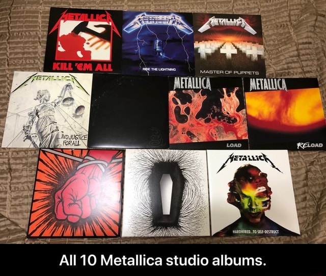 All 10 Metallica studio albums. - All 10 Metallica studio albums. - iFunny  Brazil