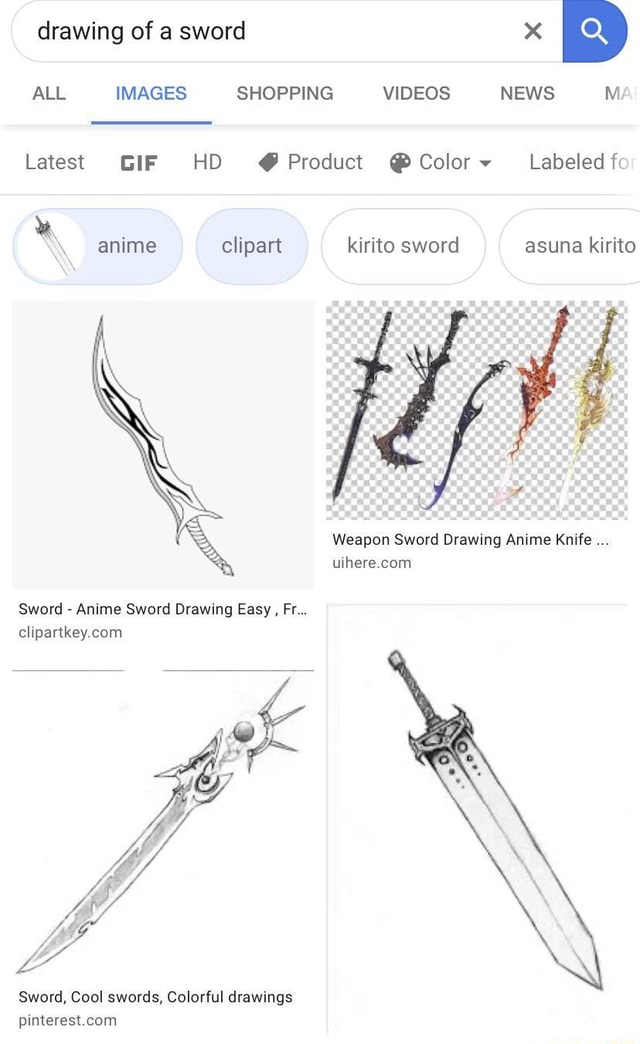 Drawing of a sword ALL IMAGES SHOPPING VIDEOS NEWS M Latest GIF HD