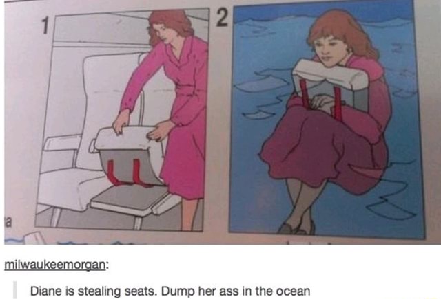 Diane is stealing seats. Dump her ass in the ocean - iFunny