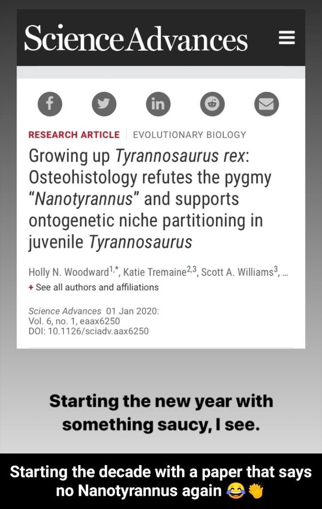 Science Advances Research Article Evolutionary Biology Growing Up Tyrannosaurus Rex