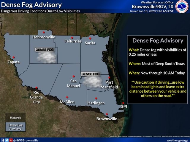 4 Weather Forecast Office Dense Fog Advisory TX Dangerous Driving ...