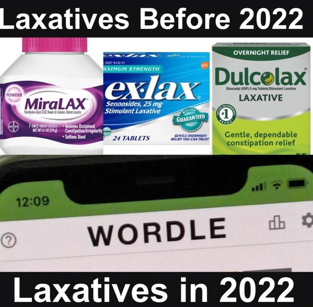 Laxatives Before 2022 OVERNIGHT RELIEF Dulcelax LAXATIVE MiralAX 12 Gentle, dependable